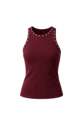 Paige Tank Top-Maroon