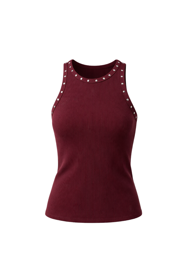 Paige Tank Top-Maroon