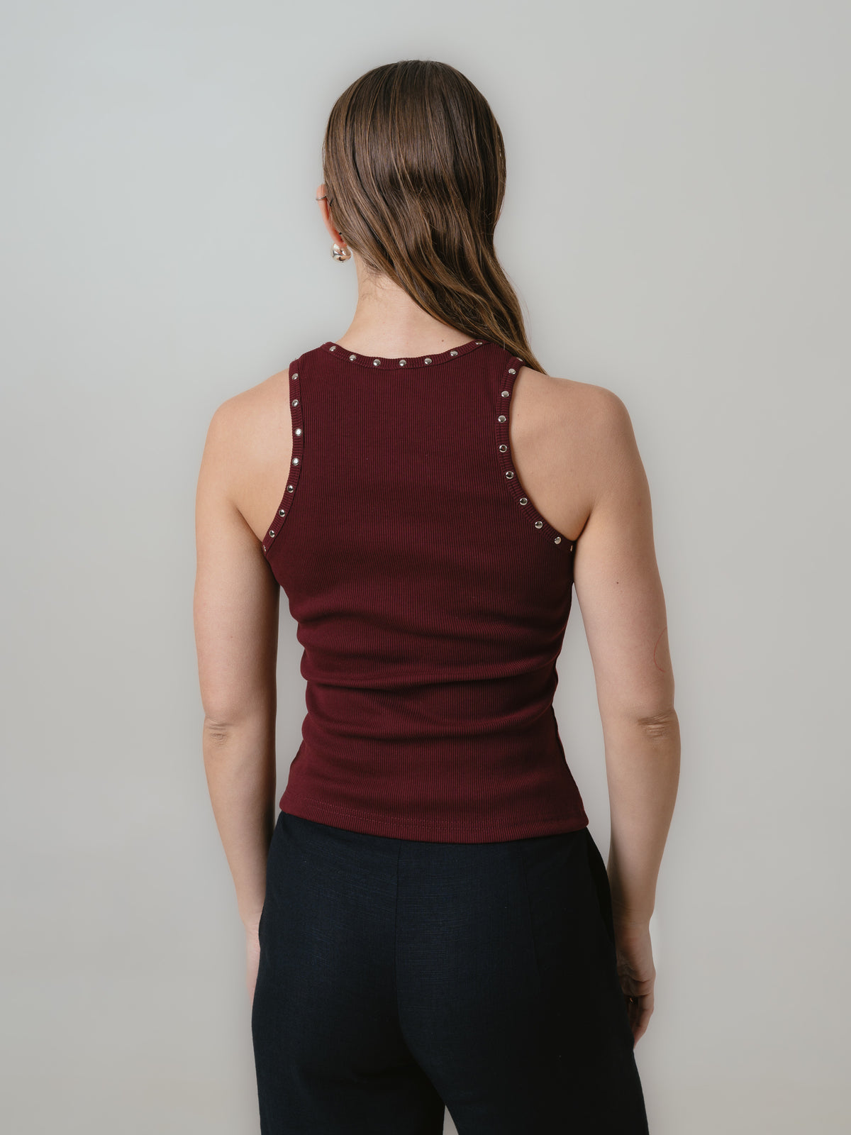 Paige Tank Top-Maroon